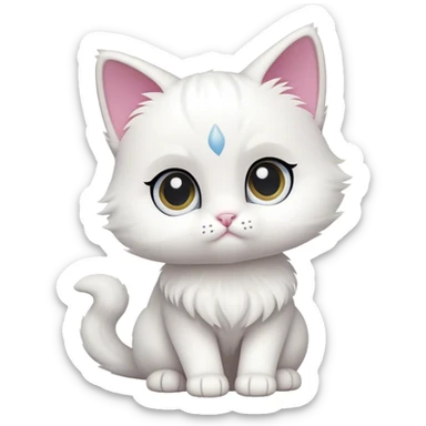 littlest pet shop white cat  sticker