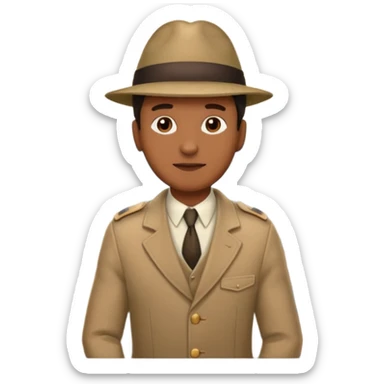 Visage homme créole réunionnais avec chapeau arrive avion sticker