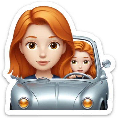 Girl with a ginger car sticker