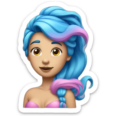 mermaid-with-a-half-blue-half-pink-tail-and-half-blue-half-pink-hair sticker