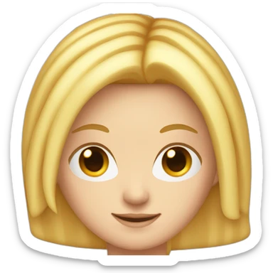 short white girl with stright long blonde hair and red strips in hair sticker