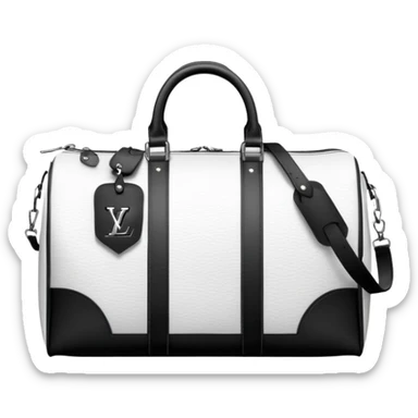 black and white duffle lv bag sticker