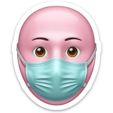 medical mask light pastel pink iOS emoji style variation 3 sticker