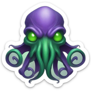 green/purple cthulhu sticker