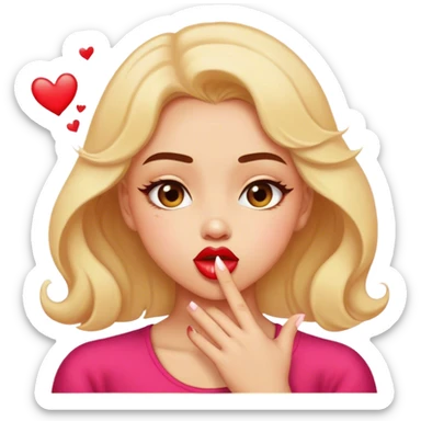 girl blowing kisses sticker