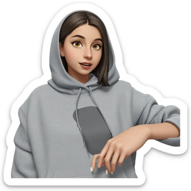 girl in hooded gaze sticker