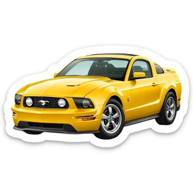 Create a mustang 309emoji in yellow colour  sticker