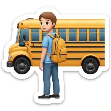 Standing in a queue at the school bus🚍 sticker