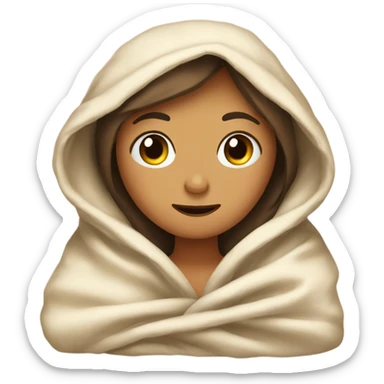 Sleepy girl rolled in a blanket burrito sticker