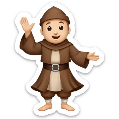 Dancing friar mascot  sticker