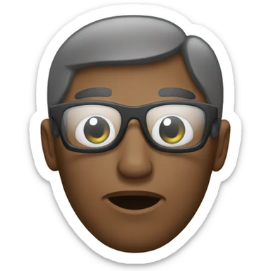 a blind man trying to read sticker