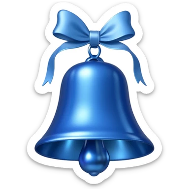 shine blue christmas bell with white ribbon sticker