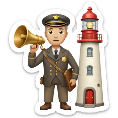 lighthouse Keeper at fog horn sticker