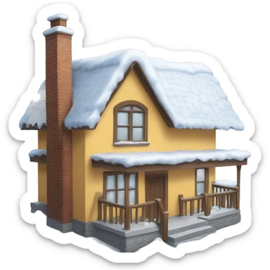 House with snow on the roof sticker