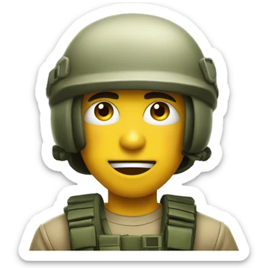 Diablo con casco militar sticker