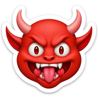 demon emoji with tongue out sticker