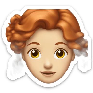 Victorian redhead long hair sticker