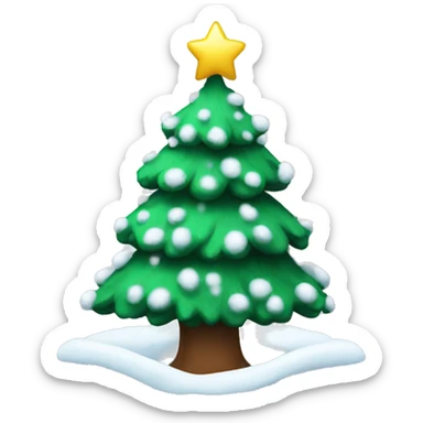 christmas tree with snow sticker