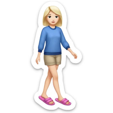 woman model standing on foot with slippers sticker