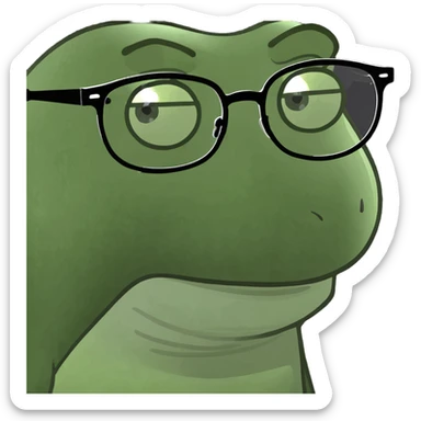 bald old man with glasses sticker