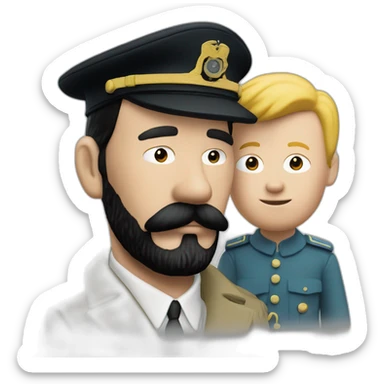 captain haddock and tintin sticker