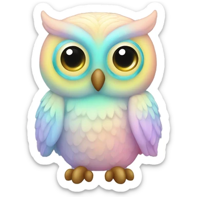 Iridescent pastel owl  sticker