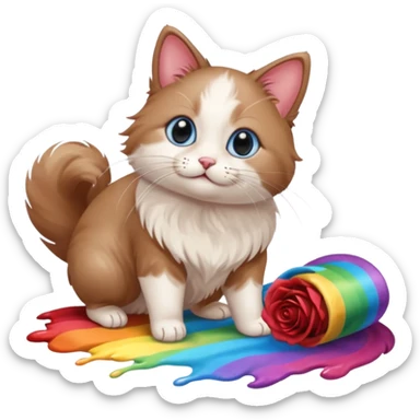 Rats pooping dogs running rose nail polish rainbow ragdoll sticker