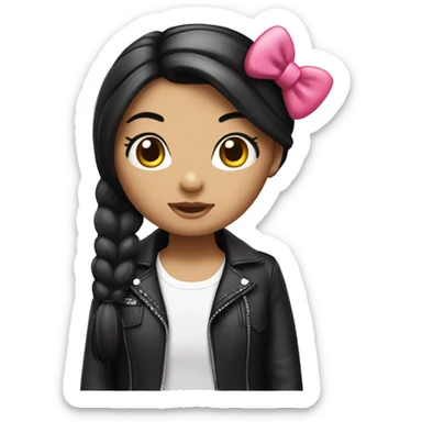 Hello kitty girl with a black straigth hair sticker