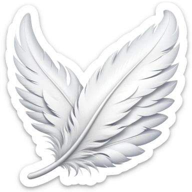 beautiful white feather wing sticker