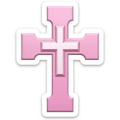 Pink and white simple holy cross sticker
