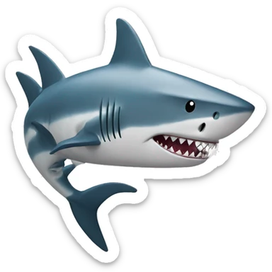 Shark having dumbells sticker
