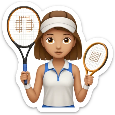 young girl playing tennis sticker