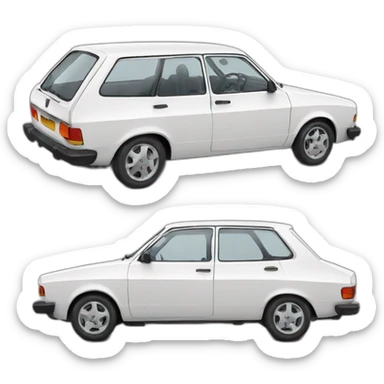 White Skoda 120 sticker