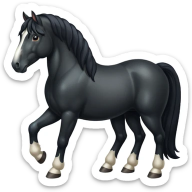 Black shire horse 4 legs  sticker