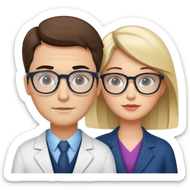 Perfect love. Psychologist girl and a futurologist man sticker