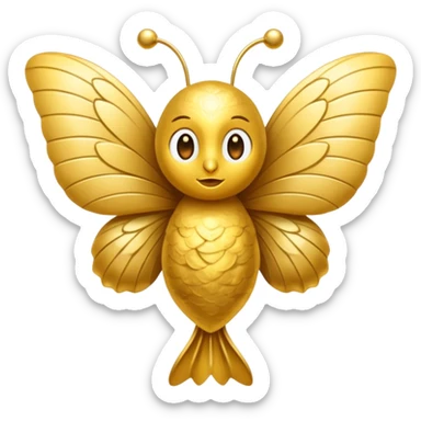 Quiero una mariposa con cuerpo de micrófono todo dorado  sticker