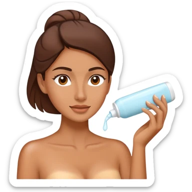 A woman doing skincare sticker