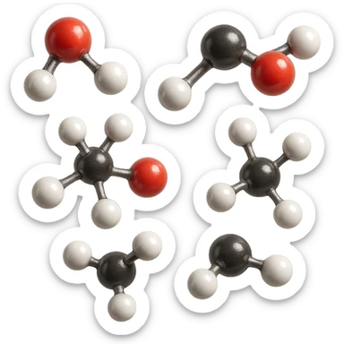 molecole chimiche fluttuano in aria sticker