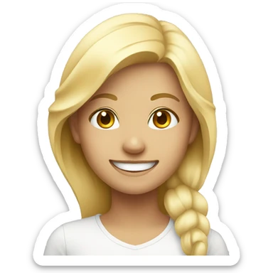 smiling blonde girl indoors sticker