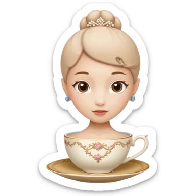 Ballerina con cabeza de taza sticker