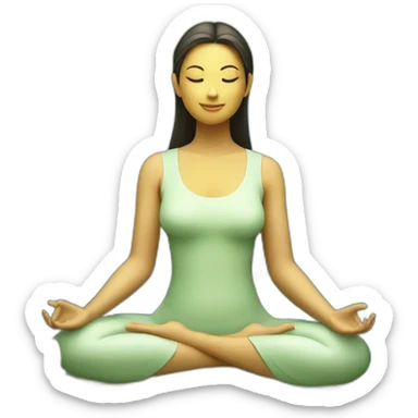 Redesign as a serene figure meditating on a lotus, with a peaceful aura, in an enchanted forest. sticker