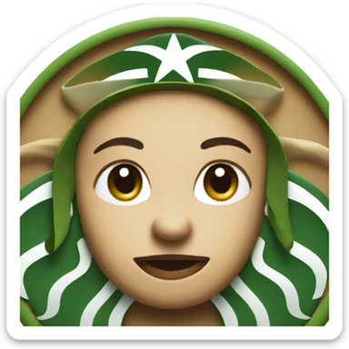 STARBUCKS LOGO WITH SMIRK sticker