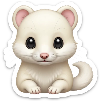 White furry cute Kawaii adorable ermine-weasel-hybrid sticker