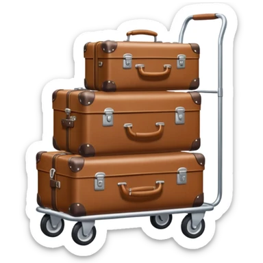 luggage on a baggage cart sticker
