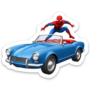 Spider-Man driving a 65 black fastback sticker