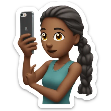 girl shoots video on phone sticker