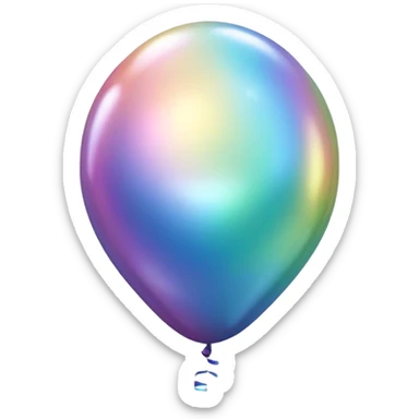 Iridescent big giant glistening glossy sparkly shiny glittery balloon  sticker