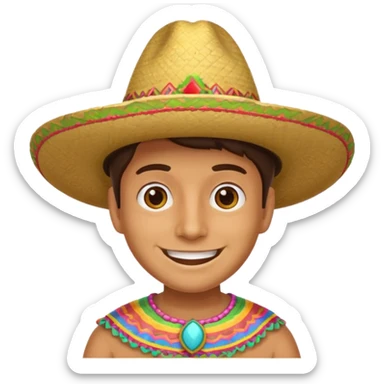 stereotypical mexican with sombrero sticker