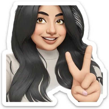 smiling girl with black hair sticker