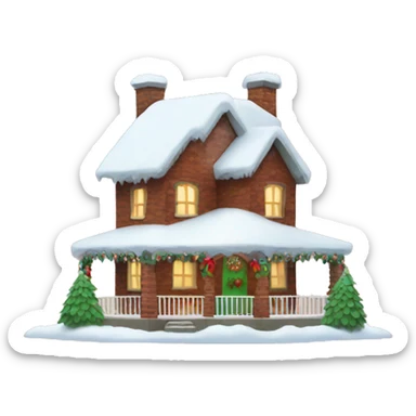 Christmas house with snow sticker